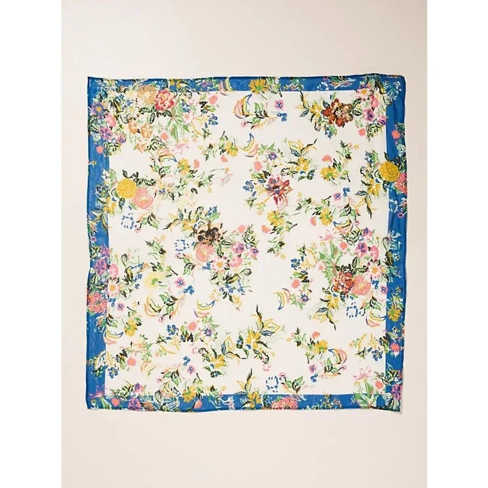 Anthropologie Buttercup Bandana Floral Scarf Hair Kerchief Bag Scarf